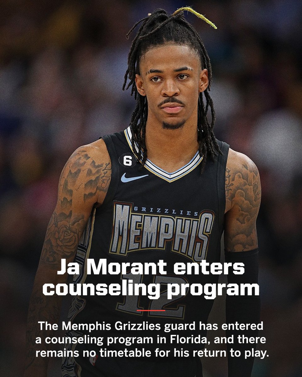 espn's tweet image. An update on Ja Morant, via @wojespn and @espn_macmahon.