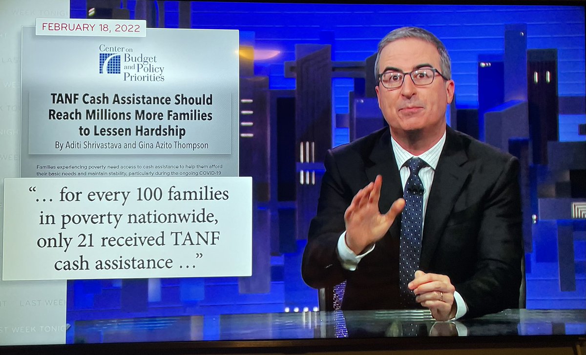 PeggyBaileyDC's tweet photo. Thank you @LastWeekTonight for the excellent job highlighting the racism &amp; paternalism of the current #TANF program. And fitting in the nugget on child support. 👍🏽

Glad @CenterOnBudget could help - @Thompson_TANF, @Diana_AzevedoMc, Aditi Shrivastava, &amp; LaDonna Pavetti https://t.co/AveuMxOz02