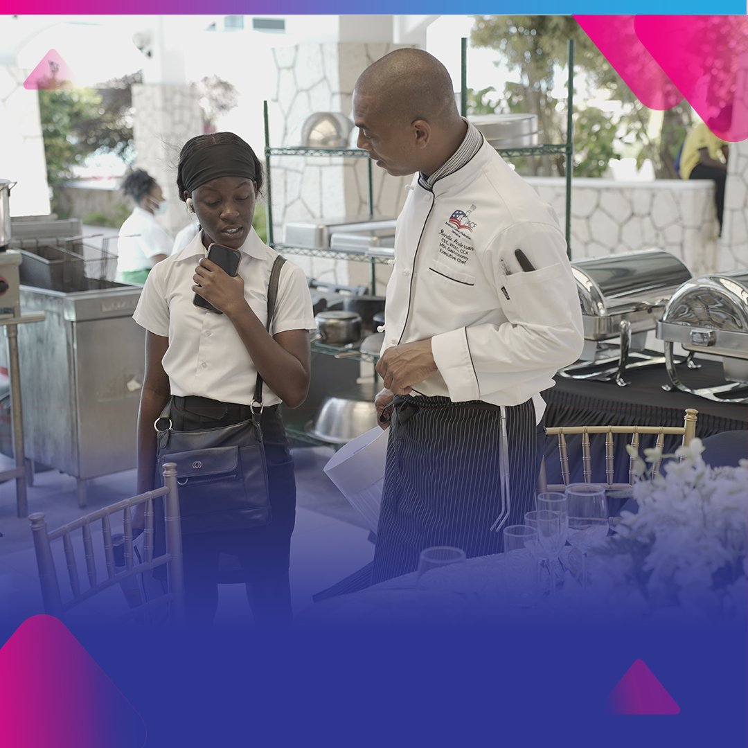 Did someone say food? Our teens were all ears as our very own Executive Chef Randie Anderson presented on the basics of fine dining at the recent Jamaica Centre of Tourism Innovation CAREER EXPO! #MontegoBay #MBConCentre #Tourism