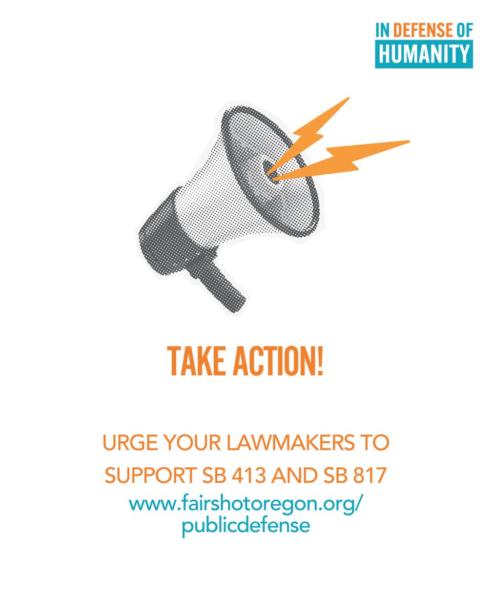 @ULPDX No one in Oregon should face criminal charges without access to an attorney. If you agree, contact your lawmakers today and tell them to pass SB 413 and SB 817: fairshotoregon.org/publicdefense

#ThisIsOurShot #InDefenseofHumanity