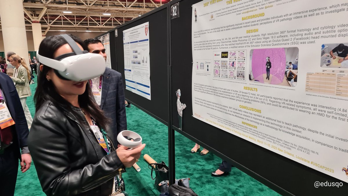 edusqo's tweet photo. Today we've presented this proposal at the most important congress of Pathology, #USCAP2023 @TheUSCAP, in New Orleans: virtual reality and the metaverse implementation in Medicine and Pathology.
Thank you Isabel, Franco, Clemente, Marta, Fuen and Nico 🙌🏽.
 #MedEd #VR @HolopathVR https://t.co/weCoFgevfj