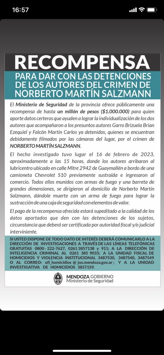 Por favor, si pueden ayudar a difundir se los agradecería. Ya pasó casi un mes y aún no encuentran a todos los autores. JUSTICIA POR MARTIN SALZMANN