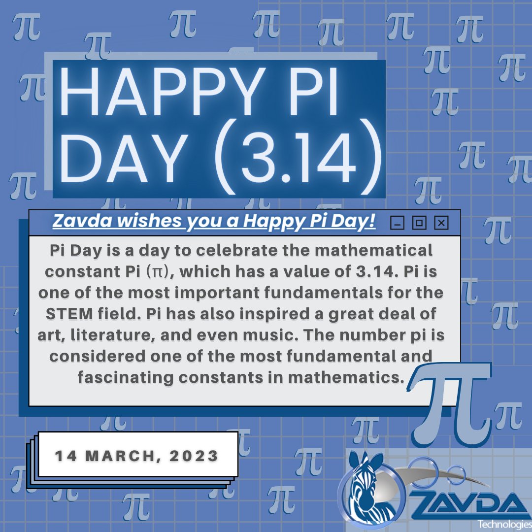 ZavdaTech's tweet image. Happy Pi Day from Zavda! 
Fun fact: Pi day shares the birthday of Albert Einstein! #piday #zavda #tech