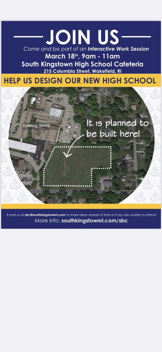 Help us design our new high school. Saturday, March 18th, 9 to 11am in the SKHS cafeteria.