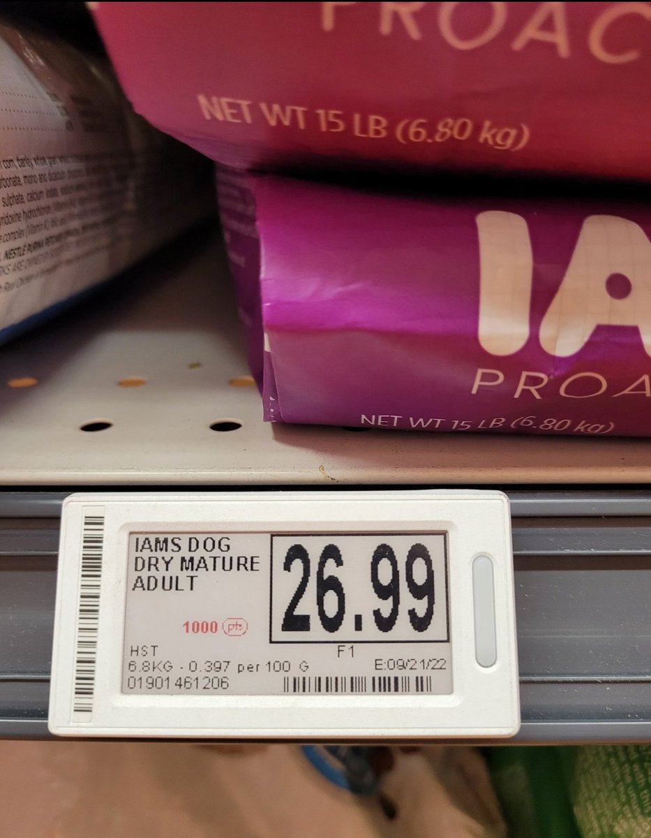 Oliaros2's tweet photo. In September of 2022 the food I buy my dog was $26.99. Through the power of #greedflation it is now $36.99. $10 in six months is quite the #price hike. #Loblaws #inflation #heypc #Toronto #Ontario https://t.co/LGCpV11QRG