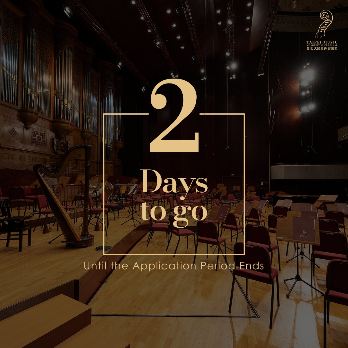 Two days left to apply for Taipei Music Academy &amp; Festival 2023! Apply now: taipeimaf.com