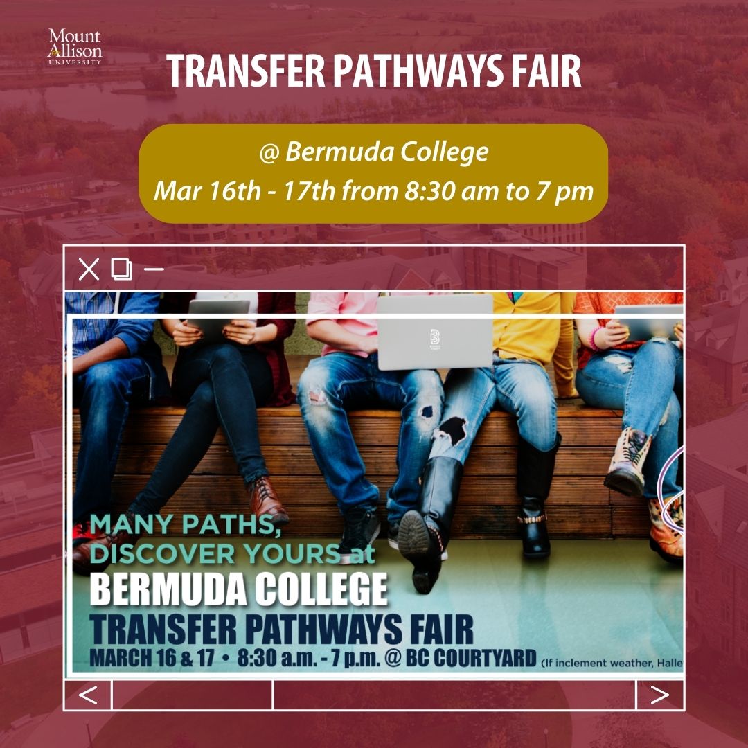 Don't miss your chance to explore transfer opportunities and connect with college representatives at Bermuda College's Transfer Pathways Fair! See you there! 👋