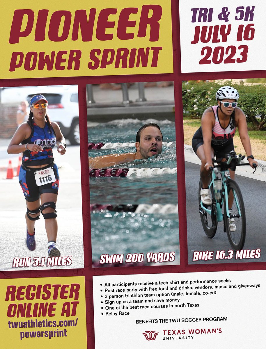 TWU Soccer is excited to announce the 2023 Pioneer Power Sprint on July 16th! Sign up today!