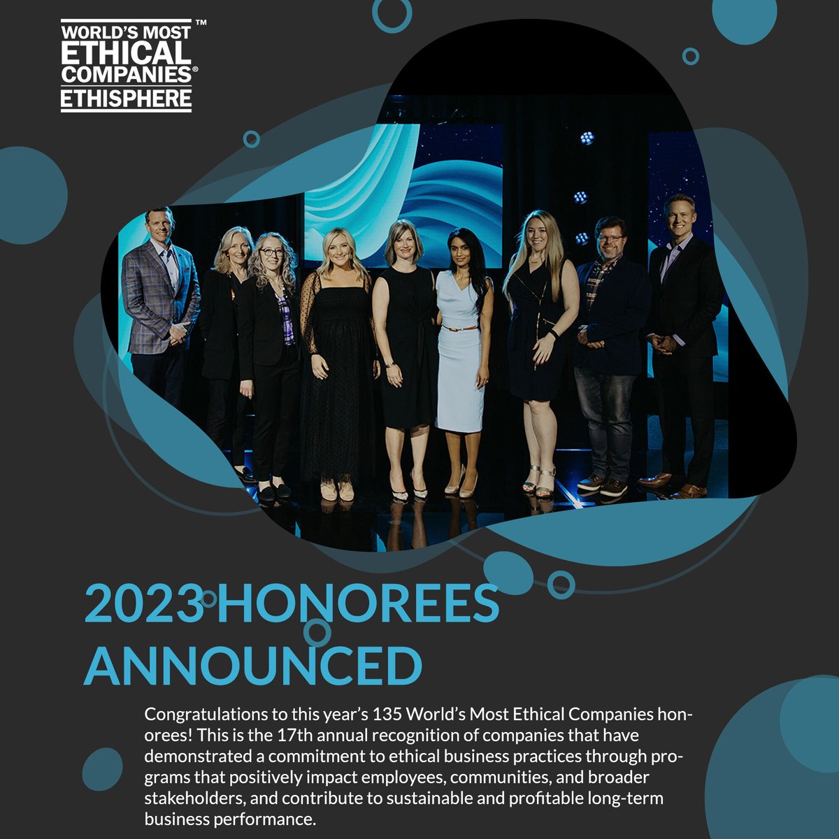 ethisphere's tweet photo. Congratulations to this year’s 135 World’s Most Ethical Companies honorees! Annual recognition of companies that have demonstrated a commitment to ethical business practices. https://t.co/iqaI4HD2Yi #worldsmostethicalcompanies #ethics #ethisphere #honorees #Awards #awardsshow https://t.co/I5J8Q2XkZs
