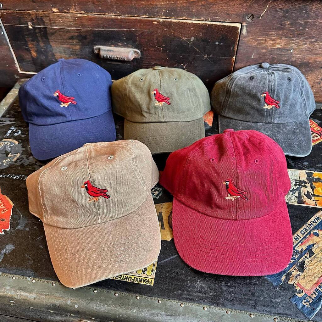 princeinkco's tweet photo. Restocked an old favorite with some new colors. Keep it classy and understated with these subtle dad caps. 
.
.
#virginia #cardinal #nfkvb https://t.co/CFcPPHvzx2 https://t.co/lMEsuI293D