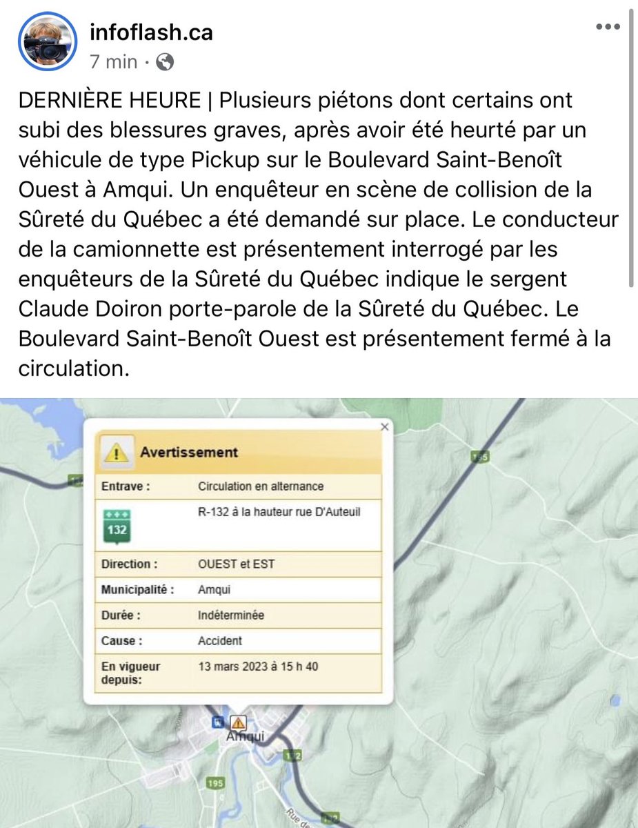 PascalBerube's tweet photo. Un drame se déroule à Amqui. Plus d’informations à venir. https://t.co/SYoZ9ibjpz