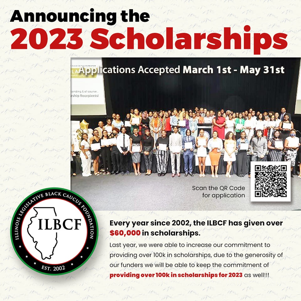 senatorbelt's tweet photo. The Illinois Legislative Black Caucus Foundation is now taking submissions for  their 2023 Scholarship. Click the link below to apply or learn more.
🔗 https://t.co/N2n8cR3BPA https://t.co/DP584LfQec