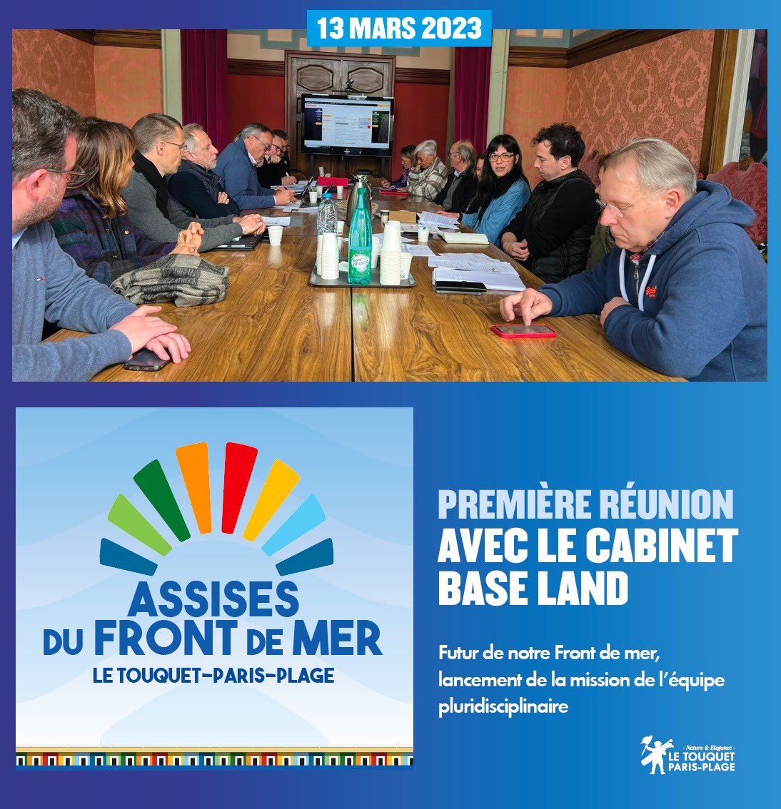DFasquelle's tweet photo. C'est lancé ! Ce matin nous réunissions les membres du cabinet Baseland, en charge de l'étude pour le renouveau du #Frontdemer. C'est une 1ère étape décisive pour ce projet qui permettra de transfigurer ce symbole cher aux touquettois, leur front de mer défiguré avec le temps. https://t.co/t5xr9t2gvC