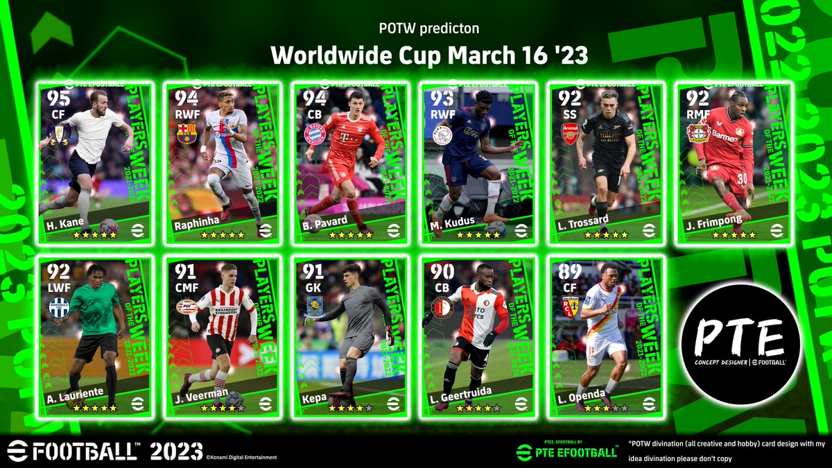 predict_RODE's tweet image. Predict POTW 🔥

March 16 &apos;23

#eFootball2023 #eFootball #POTW