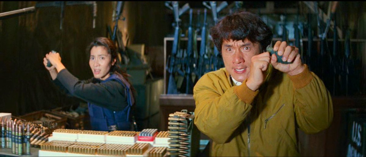 #NowWatching Stanley Tong’s POLICE STORY 3: SUPERCOP. Despite absolutely loving the first two I’ve never actually seen this one before. After Michelle Yeoh’s monumental win last night I thought I better change that asap! I always love me some Jackie Chan! #HongKong #MichelleYeoh