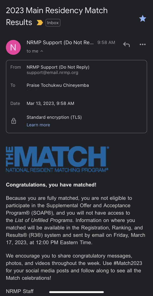 🎶God dey do am, people dey see am oh! 🎶
Highest praise to MY GOD, who has a track record of keeping His word!
Incoming OBGYN ressie over here! 🥳👩🏾‍⚕️🤰🏾 #Match2023 #MedTwitter #obgynmatch #obgyntwitter #gyngang #sgumatch