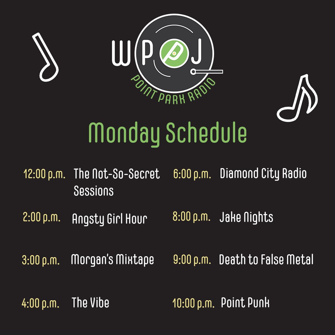 WPPJRadio's tweet photo. New schedule for the new semester:
(1/2) https://t.co/YmLdhiZGJM