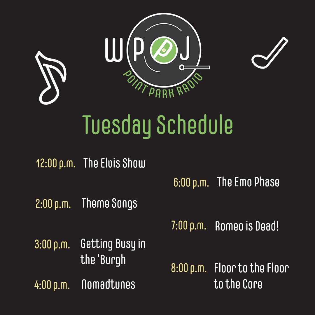 WPPJRadio's tweet photo. New schedule for the new semester:
(1/2) https://t.co/YmLdhiZGJM