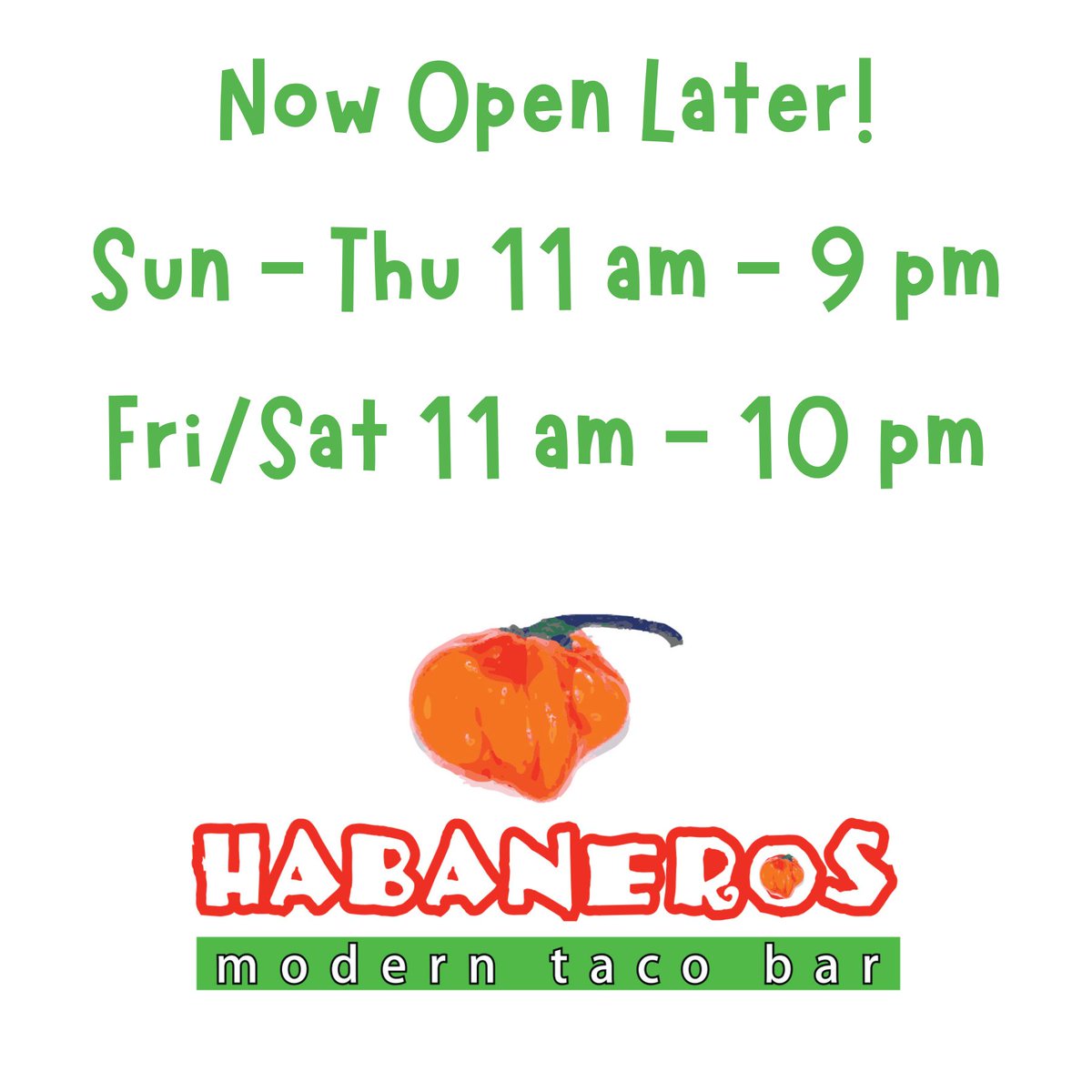 HabanerosMTB's tweet photo. We've great news! Our HRM stores will be open later 7 days a week.
HSC follows the mall hours & Burnside will be as follows.
Sun 1130am - 7pm
Mon-Thu 11am - 7pm
Fri-Saturday 11am - 8pm
#openlater #newhours #halifax #dartmouth #lowersackville #bedford #claytonpark #woodside https://t.co/m0xwVVOwc1