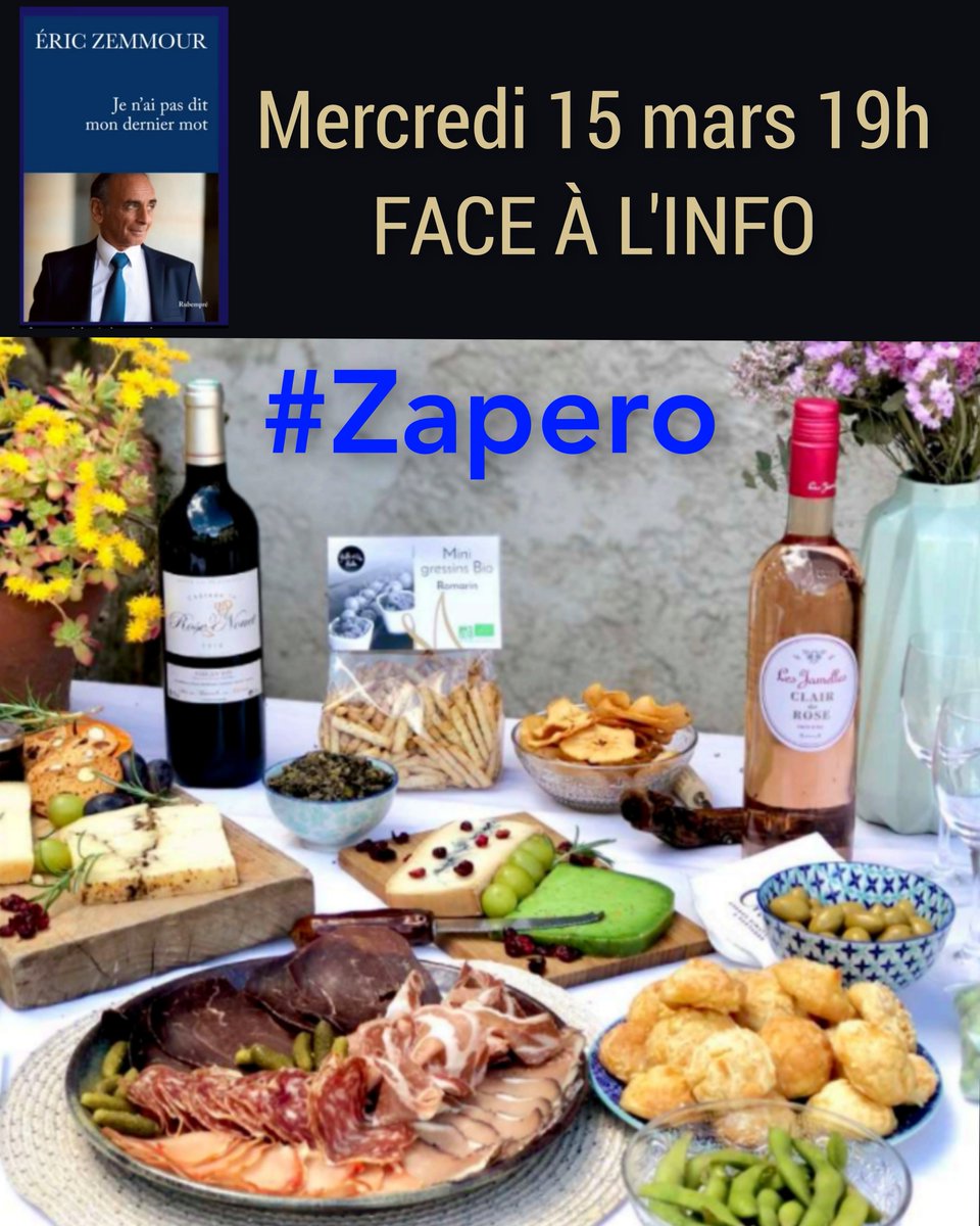 MagAvecZ's tweet photo. 🚨📚 Mercredi 15 mars à 19h
Autour d'un #Zapero à partager entre #Zamis , suivez l'émission de Christine Kelly #FaceALinfo consacrée au dernier livre d'Éric Zemmour. #JeNAiPasDitMonDernierMot #cnews https://t.co/Hti4ascdEO