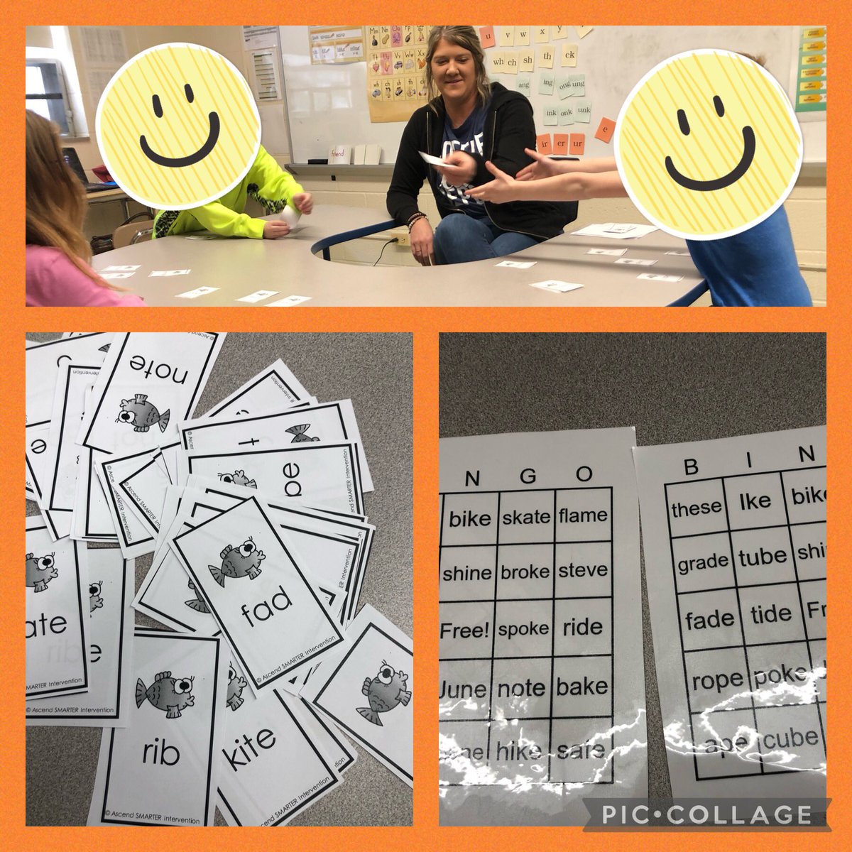 KellyAnnMoran's tweet photo. Explicit phonics instruction doesn’t always have to come with a “drill and skill” feel. Today we played two games to understand and practice the vowel consonant e syllable type. #structuredliteracy #sixsyllabletypes #escwr @ESCoftheWR https://t.co/1drZ8UtZb7