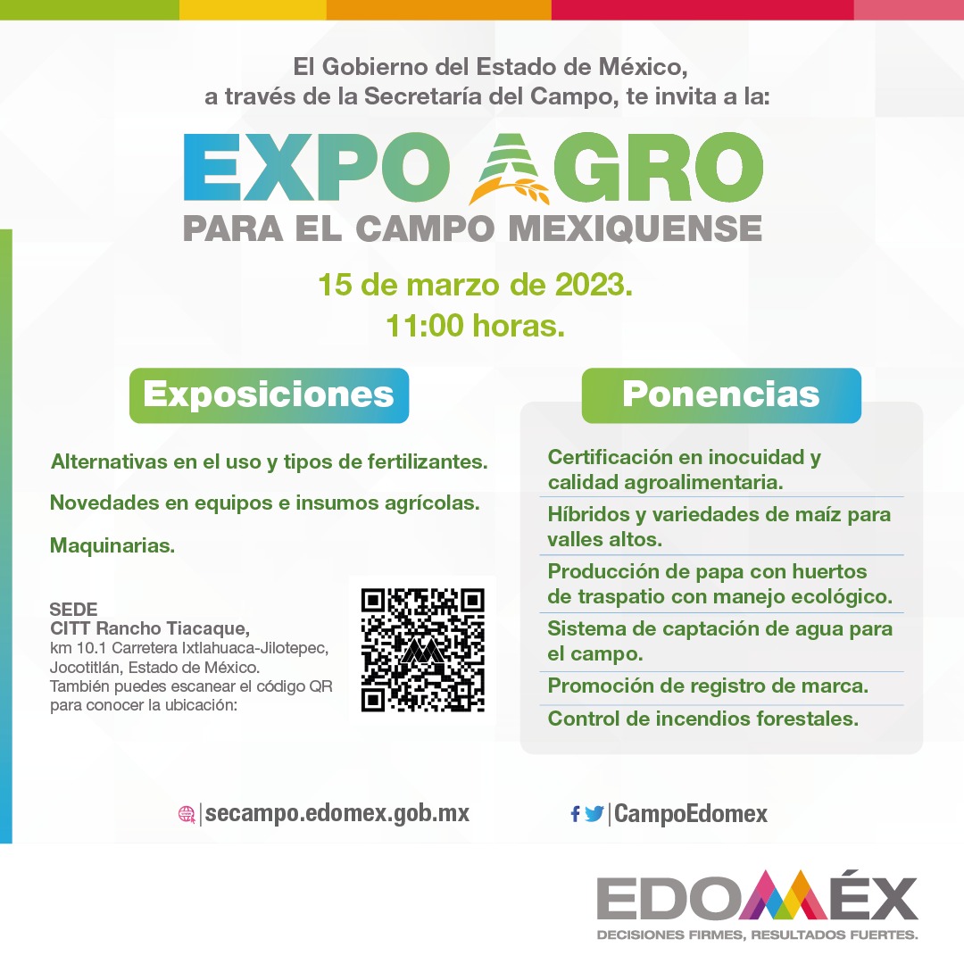 OrtizCarba's tweet photo. Ven y conoce la #ExpoAgro este 15 de marzo en #Jocotitlán, la @CampoEdomex te invita a las exposiciones de nuestros productores #Mexiquenses de la #TierraQueNosUne. ¡ Te esperamos! https://t.co/7AkIYZfo5o