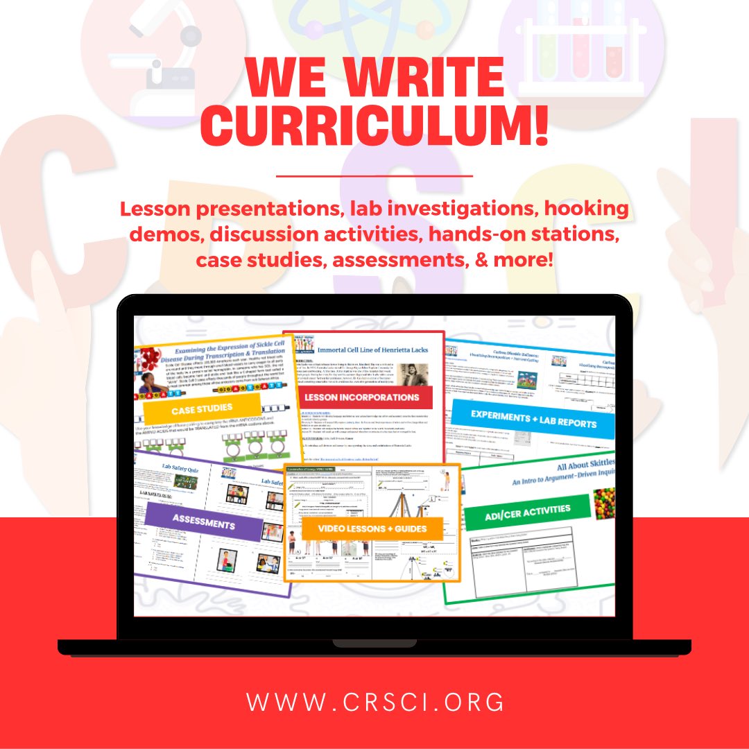 cr_sci's tweet photo. Not only do we provide a FREE learning hub of supplemental resources, #CRsci also writes comprehensive curriculum for entire courses! Middle &amp; high science courses available, email for inquiries/prices @ admin@crsci.org 

#STEM #Curriculum #Education #CulturallyRelevantScience https://t.co/VEtxgl7wgA