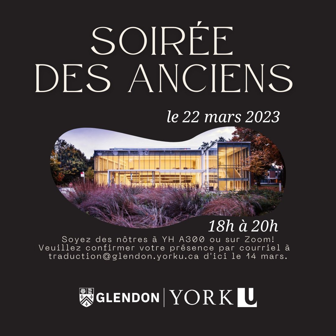 Le dernier jour pour vous inscrire à la Soirée des anciens est demain ! N'oubliez pas de réserver votre place. ✨