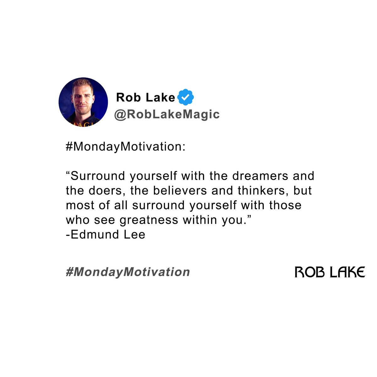 Here's a little fun #MondayMotivation: “Surround yourself with the dreamers and the doers, the believers and thinkers, but most of all surround yourself with those who see greatness within you.” -Edmund Lee