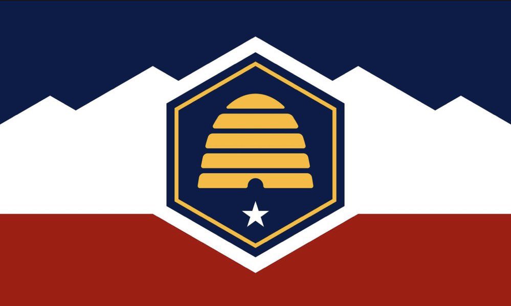 ilikeflags's tweet photo. in honor of utah changing their flag, today i’m flying the old-timey one. utah was good to me when i lived there. for sure it’s not without its flaws but i’ll always love utah. i dig this new flag too. gotta get one soon. #utah #utahstateflag #newflag #vexiloligy #ilikeflags https://t.co/npjEGidBtl