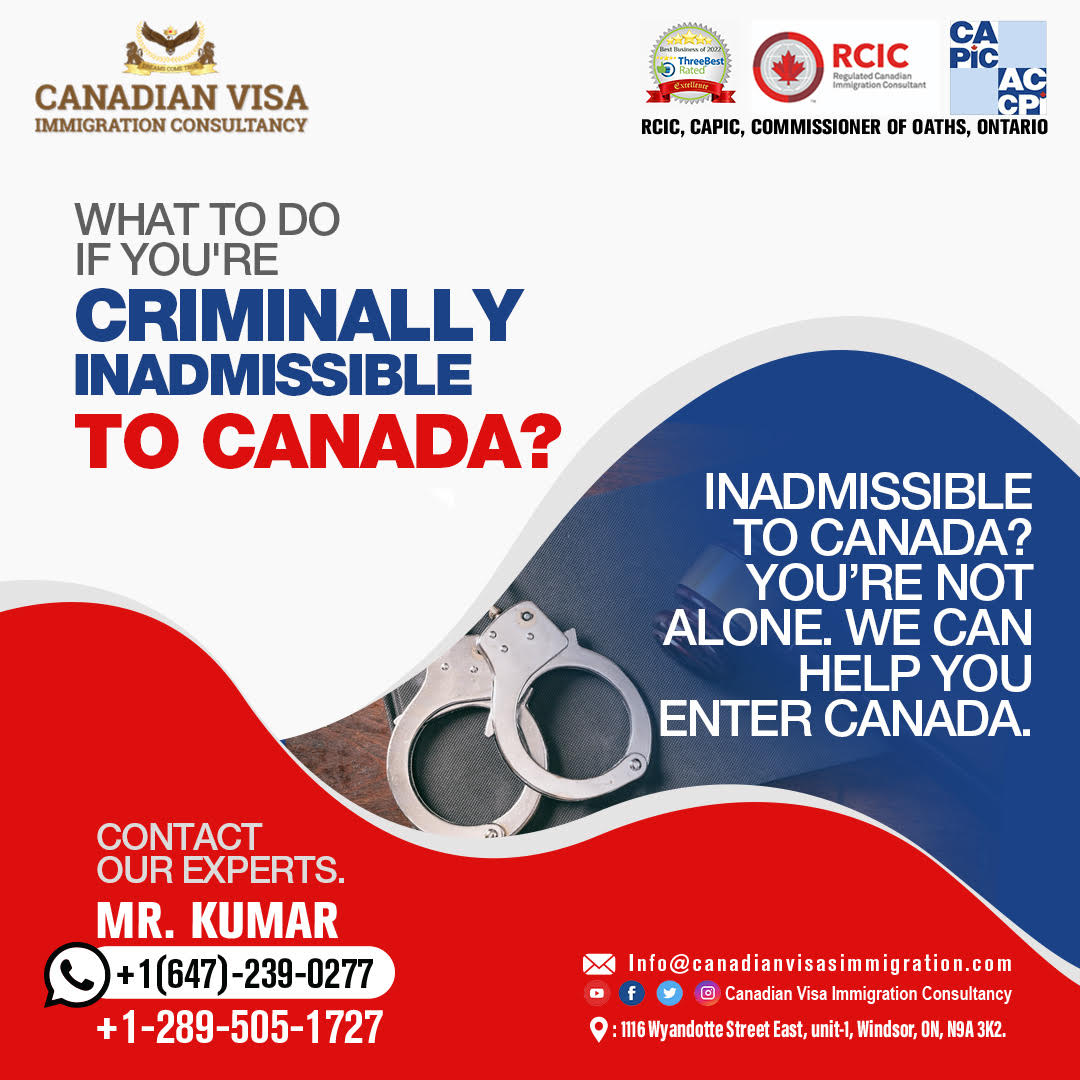 CanadianVisaIm1's tweet photo. Inadmissible to Canada? Ways to Overcome Criminal Inadmissibility?
Are you concerned about admissibility issues? Have you been turned away unexpectedly at the Canadian border? Visit-https://t.co/6AL4dK4ivY https://t.co/L5dKPxlV1o