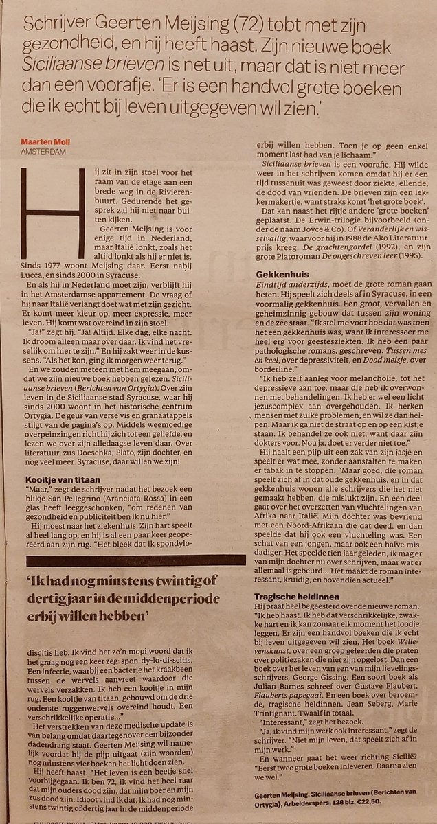 Jon van den Berg (@jonvdberg) on Twitter photo "Ja, ik vind mijn werk ook interessant," zegt de schrijver. "Niet mijn leven, dat speelt zich af in mijn werk." Maarten Moll <a href="/geertenmaria/">Geerten Meijsing</a> Meijsing <a href="/parool/">Het Parool</a> "Ja, ik vind mijn werk ook interessant," zegt de schrijver. "Niet mijn leven, dat speelt zich af in mijn werk." Maarten Moll <a href="/geertenmaria/">Geerten Meijsing</a> Meijsing <a href="/parool/">Het Parool</a>