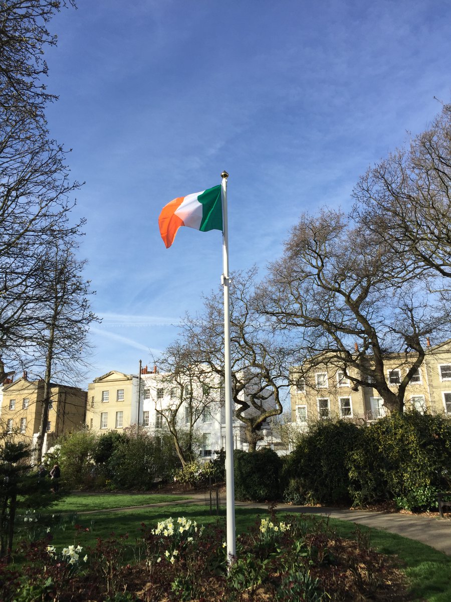The flag of #Ireland in St Peters Sq #W6 marks the worldwide cultural and religious celebration of #StPatricksDay