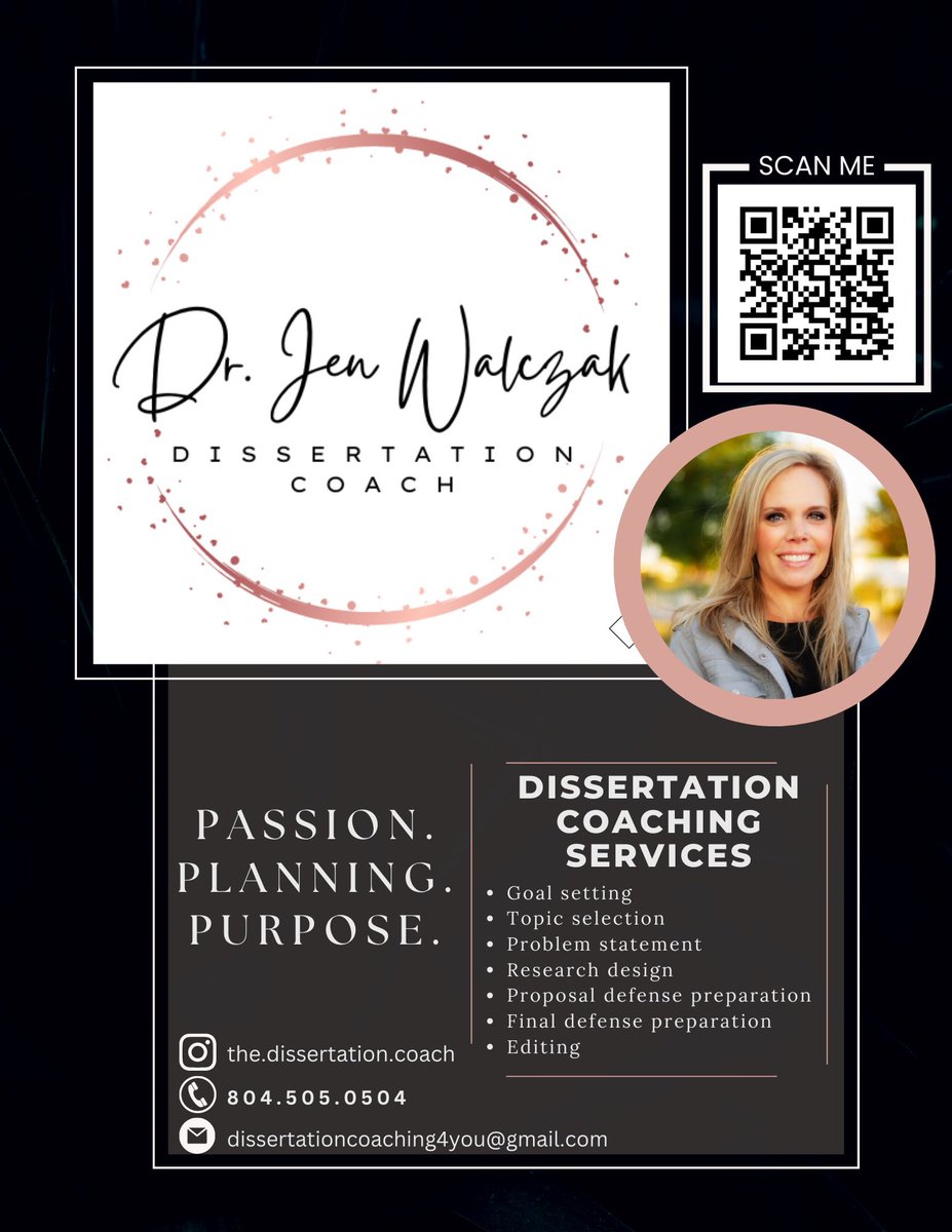 Excited to share this new venture! Check out my website for more info: dissertationcoaching.co 

#doctoralstudent #dissertation #PHinisheD #coaching #education