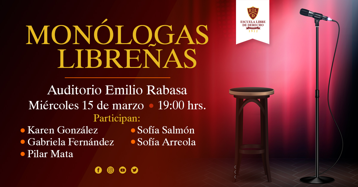 eld_oficial's tweet photo. #EventoELD Monólogas Libreñas.
🗓Miércoles 15 de marzo de 2023
⏰19:00 hrs.
���Evento presencial - Auditorio Emilio Rabasa. https://t.co/Pf7m1FFzZv