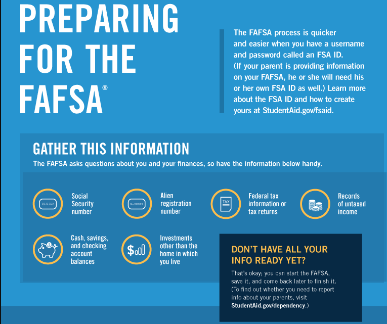 Friendly reminder to Continuing Students: The 2023-2024 Free Application for Federal Student Aid (FAFSA) renewal deadline is Saturday, April 15th, 2023. 
Please visit studentaid.gov to complete your 2023-2024 FAFSA using the Stevens Federal school code: 002639!