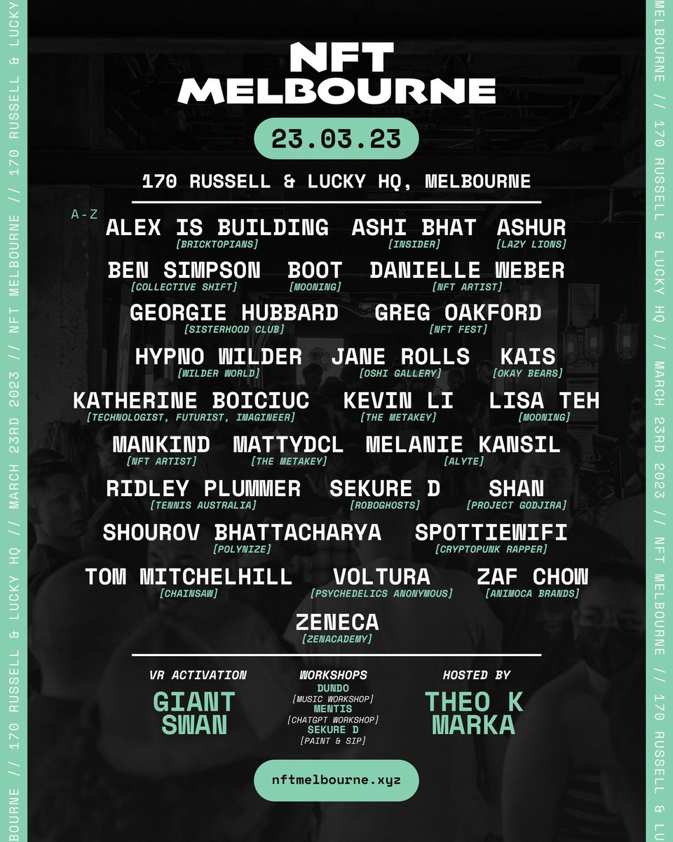NFT MELBOURNE 🚨🚨🚨

Ticket giveaway! 

<a href="/LionClubOff/">SportsIcon Lion Club Official</a> have Two tickets to giveaway for NFT Melbourne on March 23rd! 🦁

To enter: 
🚨 Must be following <a href="/NFT_MELBOURNE/">NFT MELBOURNE 🇦🇺</a> and <a href="/LionClubOff/">SportsIcon Lion Club Official</a> 
🚨 Quote retweet this tweet and tag 3 friends

Winners announced: Draw on Friday 9am AEDT