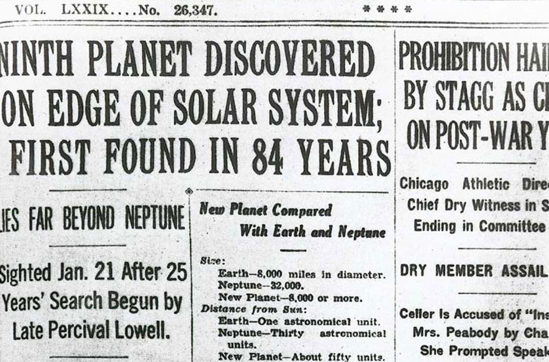 AlanStern's tweet photo. OTD 93 years ago, on the anniversary of the birth of Percival Lowell who started the search, the discovery of Pluto was announced to the world! In 2015 the #NASA New Horizons team explored Pluto up close for the first time! https://t.co/ndSRBZZtQo