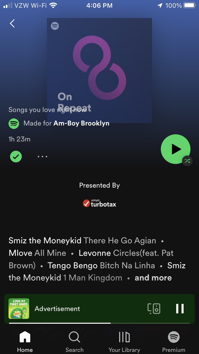 smizthemoneykid's tweet photo. S/O to @turbotax presenting my @Spotify #OnRepeatPlaylist 🔂 ft “There He Go Again” featured in #NoBetterLove starring @KARLIEREDD  #NowStreaming on @Tubi “Circles” ft @PatBrown5150  “Bitch Na Linha” by @BengoTengo &amp; “1 Man Kingdom” produced by @_FIFTH_QUARTER 🇨🇦 + more 🫡 https://t.co/ohEt0GR49G