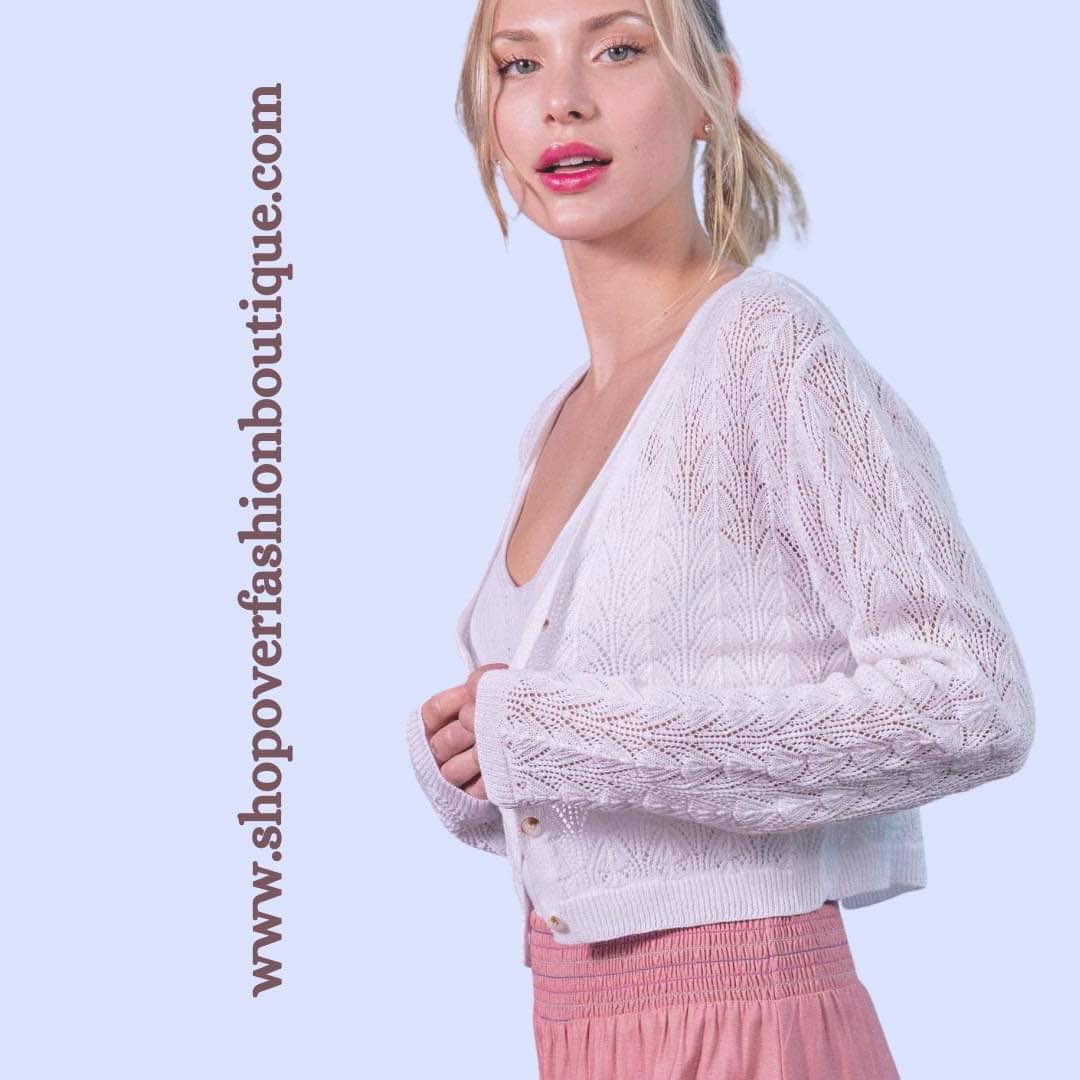 This cropped cardi is perfect for spring with its’ lightweight material and pretty details. 🌸 #springfashion #vancouverstyle #californiafashion #newjerseyfashion #torontostyle #outfitideas #onlineshopping #croppedcardi #cardigan #trending2023 #canadafashion #alaskafashion