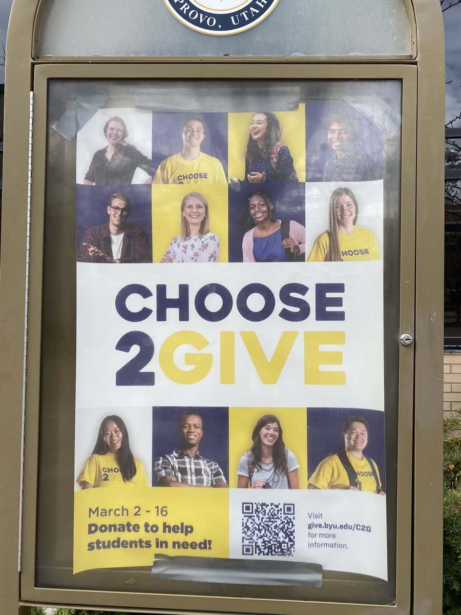 howes_anne's tweet photo. BYU’s annual Choose to Give event allows students to donate to those in need #COMMS321 https://t.co/70Vfz5trMI