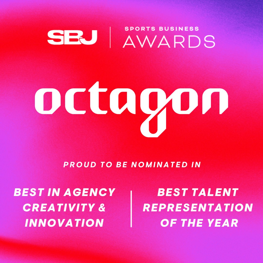 Proud to once again be nominated for the <a href="/SBJ/">Sports Business Journal</a> Sports Business Awards, marking the 27th overall nomination for the agency. 🏆

Octagon received nominations in:
✔️ “Best in Agency Creativity and Innovation” 
✔️ “Best Talent Representation of the Year"
 
🔗sportsbusinessjournal.com/Journal/Issues…