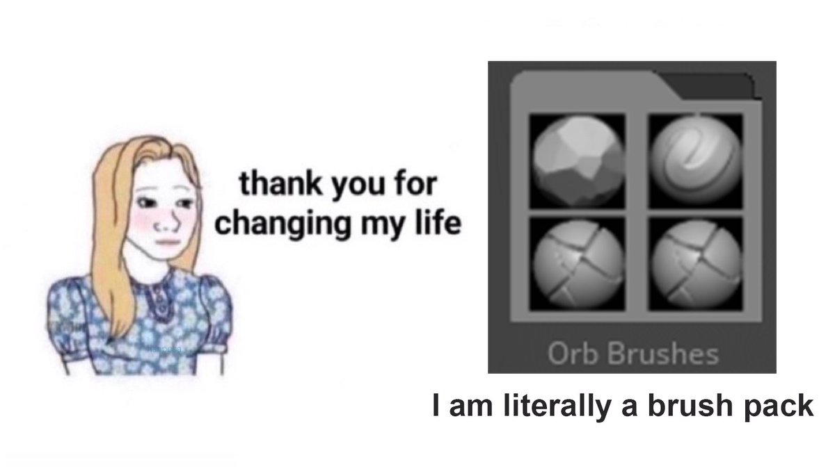 anaprfig's tweet image. everytime I open zbrush I am thankful for the orb brushes existence 🙏