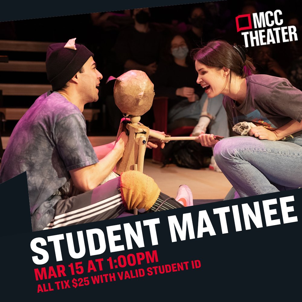 mcctheater's tweet photo. ๐จ New seats just released for our student matinee performance of WOLF PLAY MAR 15 at 1:00PM! A valid student ID is required to attend this performance and all tix are $25. #wolfplaymcc
๐๏ธTIX: https://t.co/bAmC9C0ljU https://t.co/0o8vsbk6PY