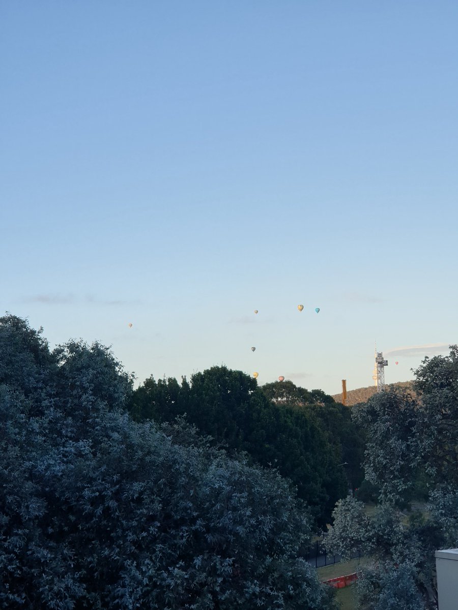 キャンベラでは19日まで #EnlightenFestival 開催中。
朝7時くらいから見える気球🥳🥳

初めて気球みれて感動😭😭