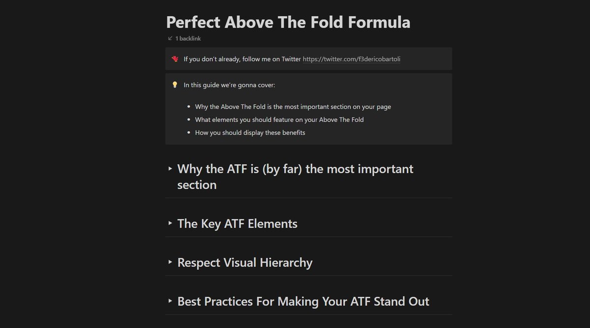 Your Landing Page's first section can make or break your conversion rate

So, for the next 48 hrs I'm gonna give away my Perfect Above The Fold Formula that makes my landing pages convert at 3.5%

Retweet + Comment "ATF" and I'll send it to you FOR FREE (must be following)