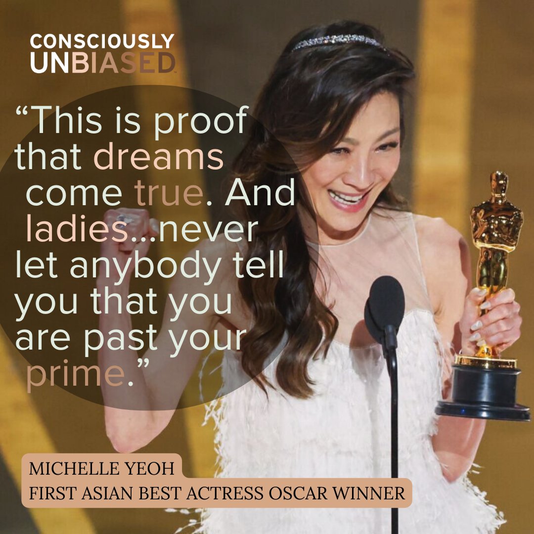 consciouslyunb's tweet photo. 🎉Big win for #DEI at the Oscars! 

Michelle Yeoh made history as the first Asian actress to win Best Lead Actress in the movie Everything Everywhere All At Once. And Guneet Monga took home the first-ever Oscar for an Indian production with the film The Elephant Whisperers. https://t.co/uxPveqQEFM