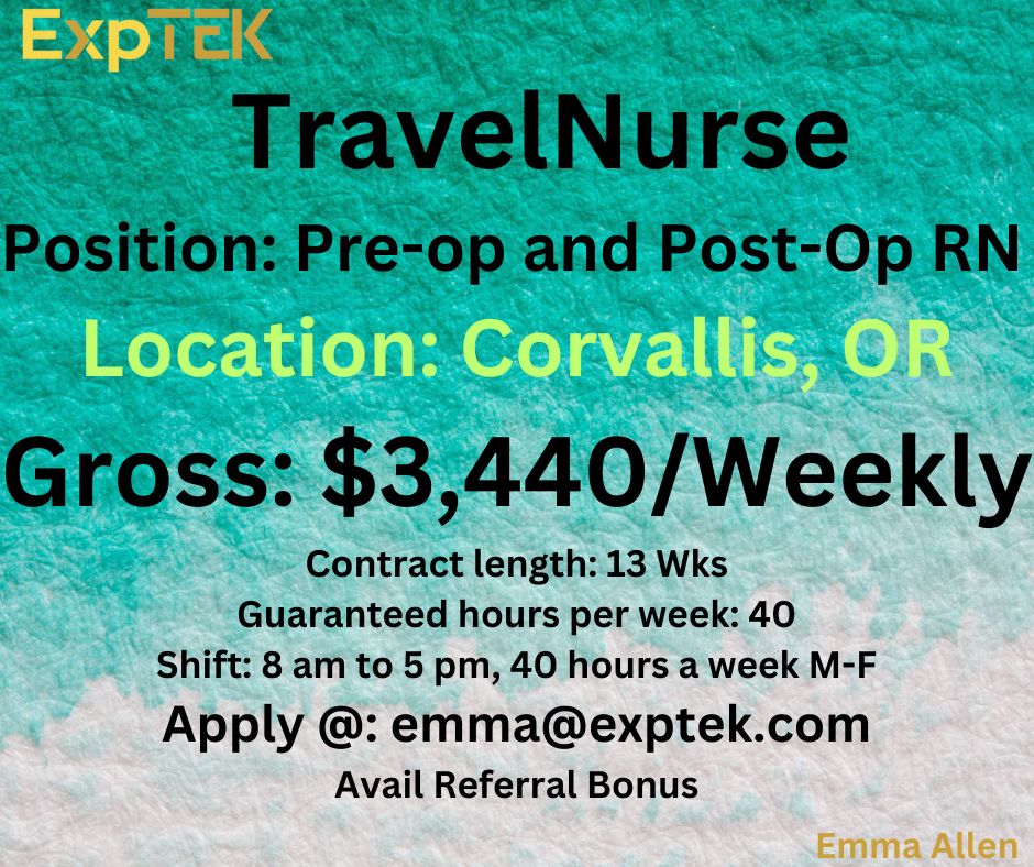 EmmaAllen8872's tweet photo. #usanurses #usatravelnurses #travelnursesjobs   #nursescontractjobs #exploretek #rnjobs  #nursingjobs #contractpositions  #healthcarejobs   #travelnurses #travelnursescareer
#jobopportunityfornurses #travel #nurses  #jobs #usbasednurses #medicalstaffing #travelnursing https://t.co/ddKghgLM5H