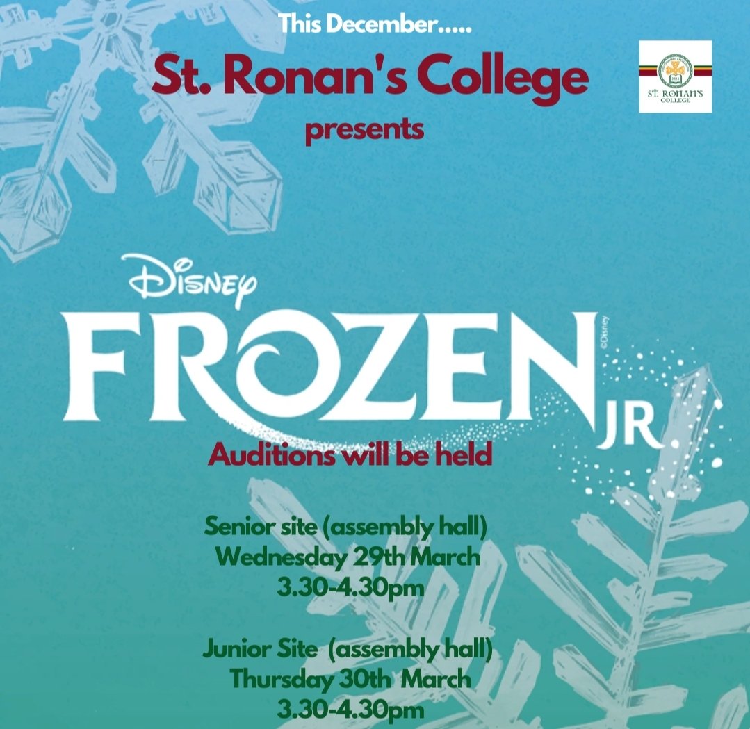 Exciting news from Music and Drama Departments.... Let's get ready for showtime <a href="/StRonans1/">St Ronan's College</a>