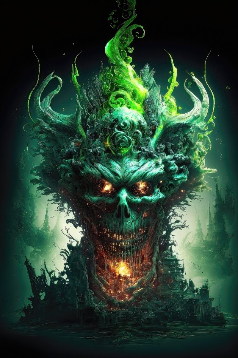 gismo05793738's tweet photo. The Underworld Metropolis of the Troubled Psyche
#Midjourney #Aiart #midjourneyV4 #Ai #Aiartcommunity #Digitalart #art #Aiartwork #Aiartwork #fantasy #fantasyart #darkfantasy #skull #demon #scarry #underworld #green #helll #fear https://t.co/iUijPUPXR8